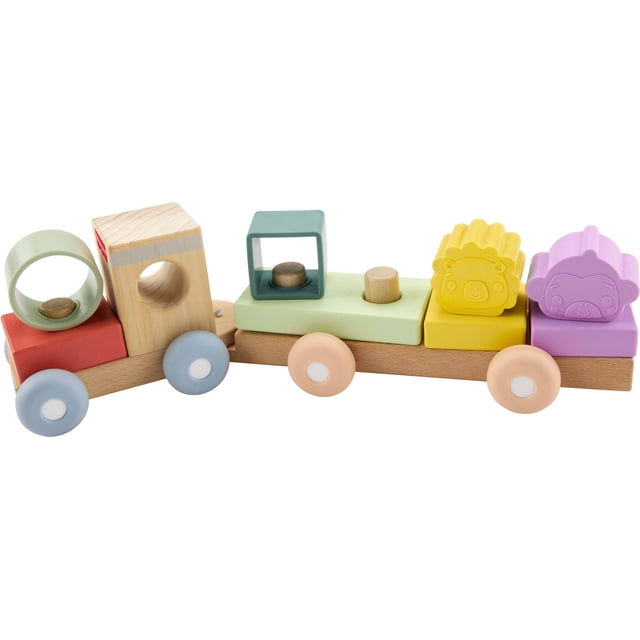 Tren Apilable de Madera Fisher-Price 9 Piezas para Bebés de 9+ Meses