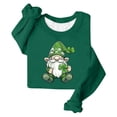 thumbnail image 5 of St. Patrick's Day Hoodie for Women Graphic Gnome Shamrock Print Crewneck Long Sleeve Soft Warm Fleece Lining Festive Holiday Gift Pullover, 5 of 5