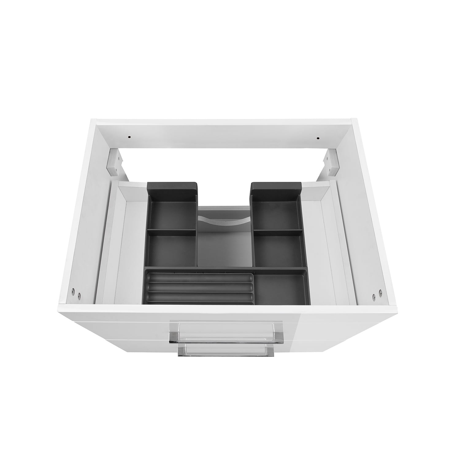 Demi Bonn 24" Wall-Mounted Bathroom Vanity with Ceramic Sink and 2 Soft-Close Drawers, Faucets and Drains Not Included, White