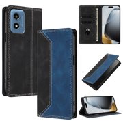 Phone Case for Motorola Moto G Play 4G 2024 FOXDOCK Premium Leather,Creative Dual-Color Cover with Card Slot,Shockproof