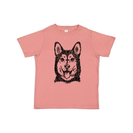 

Inktastic Siberian Husky Sketch Portrait Gift Toddler Boy or Toddler Girl T-Shirt