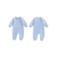 thumbnail image 2 of Suealasg Baby Boy Fall Romper Plaid Print Letter Embroidery Long Sleeve Round Neck Full Length Jumpsuit, 2 of 9