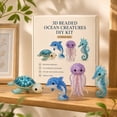 thumbnail image 3 of Ocean Animal Beading Kit – Frosted Sea Glass-Style DIY Kit, Make 5 Cute Sea Creatures, Portable Craft for Travel, Stress Relief for Adults & Kids, 3 of 6