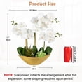 thumbnail image 2 of Flores Artificiales de Orquídeas Briful 43 cm Blancas con Maceta Dorada, 2 of 7