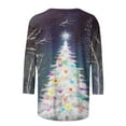 thumbnail image 3 of Oplxuo Womens Christmas Shirts Dressy 3/4 Length Sleeve Tops - Funny Christmas Graphic 2025 Crew Neck Holiday Tops Pullover, 3 of 4