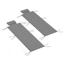 SAZYY 2-Pack Foldable Chaise Lounge Cushions 80"x26", UPF50  230gsm Olefin Water Resistant, Outdoor Patio Lounge Chair Pad for Pool Sunbathing, Charcoal Gray