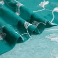 thumbnail image 4 of Sheer Curtains, Leaf Embroidery Teal Sheer Window Curtains Faux Linen Textured Solid Grommet Quatrefoil Floral Farmhouse Voile Curtains for Living Room Bedroom, 52 x 63 Inch, 2 Panels, 4 of 7
