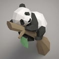 thumbnail image 2 of 3D Djur Pappersmodell, Panda på Geometrisk för Heminredning, Väggdekoration, Pedagogisk, A, 2 of 5