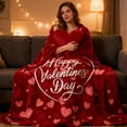 thumbnail image 4 of Meggemo 39.4x51.2 Inch Valentine's Day Heart Blanket Soft Warm Throw Blanket for Sofa Bed Chair Indoor Home Use Adds Sweet and Cozy Atmosphere Perfect for Couples Cuddling, 4 of 7