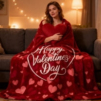 Valentine's Day Flannel Blanket Soft Throw Blanket for Couples Adults Lightweight Digital Print for Sofa Bed Nap(G)
