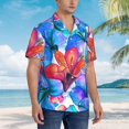 thumbnail image 5 of Daiia Bright Flowers Hawaiian Shirt for Men Gentle Cotton Regular Short Sleeve Casual-3X-Large, 5 of 9