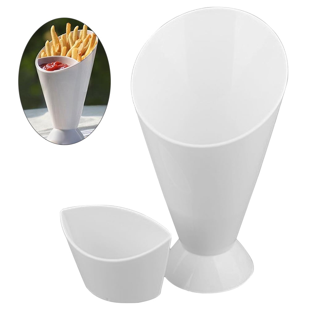2 4 6 2pc Snack Dish Removable Dip Dish Chips Cone stand Fries Vegetable Holder
