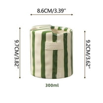 hulanddfd Ceramic Coffee Cup - White and Green Striped Coffee Tea Cup Vintage Underglaze Colored Striped Mug for Home Office Casual