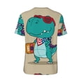 thumbnail image 3 of Haiem Hip Hop Hipster Baseball Jersey Button Down Shirts Sports Uniforms Men Women Jersey(Cool Dino Playing Skateboard,3X-Large), 3 of 9