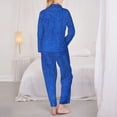 thumbnail image 3 of Bingfone Womens Pajama Sets Blue Glitter Print,Long Sleeve Loungewear Pajamas Set-Medium, 3 of 8
