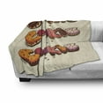 thumbnail image 3 of Cookie Soft Flannel Fleece Throw Blanket, Cookies Font Bakery Theme Delicious Doodle Cupcakes Ornamented with Cream Image, Cozy Plush for Indoor and Outdoor Use, 50" x 70", Multicolor, by Ambesonne, 3 of 6