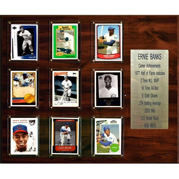 C&I Collectables 1518BANKSST 15 x 18 in. MLB Ernie Banks Chicago Cubs Career Stat Plaque