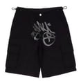 thumbnail image 4 of Pantalones cortos holgados y casuales de verano para hombre con estampado de letras de hip hop de moda urbana americana, 4 of 5