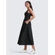 thumbnail image 2 of Vestido CRZ YOGA Maxi sin mangas con escote cuadrado Negro Mediano, 2 of 7