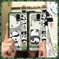thumbnail image 2 of LYM-Phone Case For BLU View3/B140DL, Shockproof Wristband Back Cover Kickstand Cute Soft case Wrist Strap Protective Ring Silicone Phone Holder Panda Lanyard Cartoon Anti-knock Anti-dust, 2 of 9
