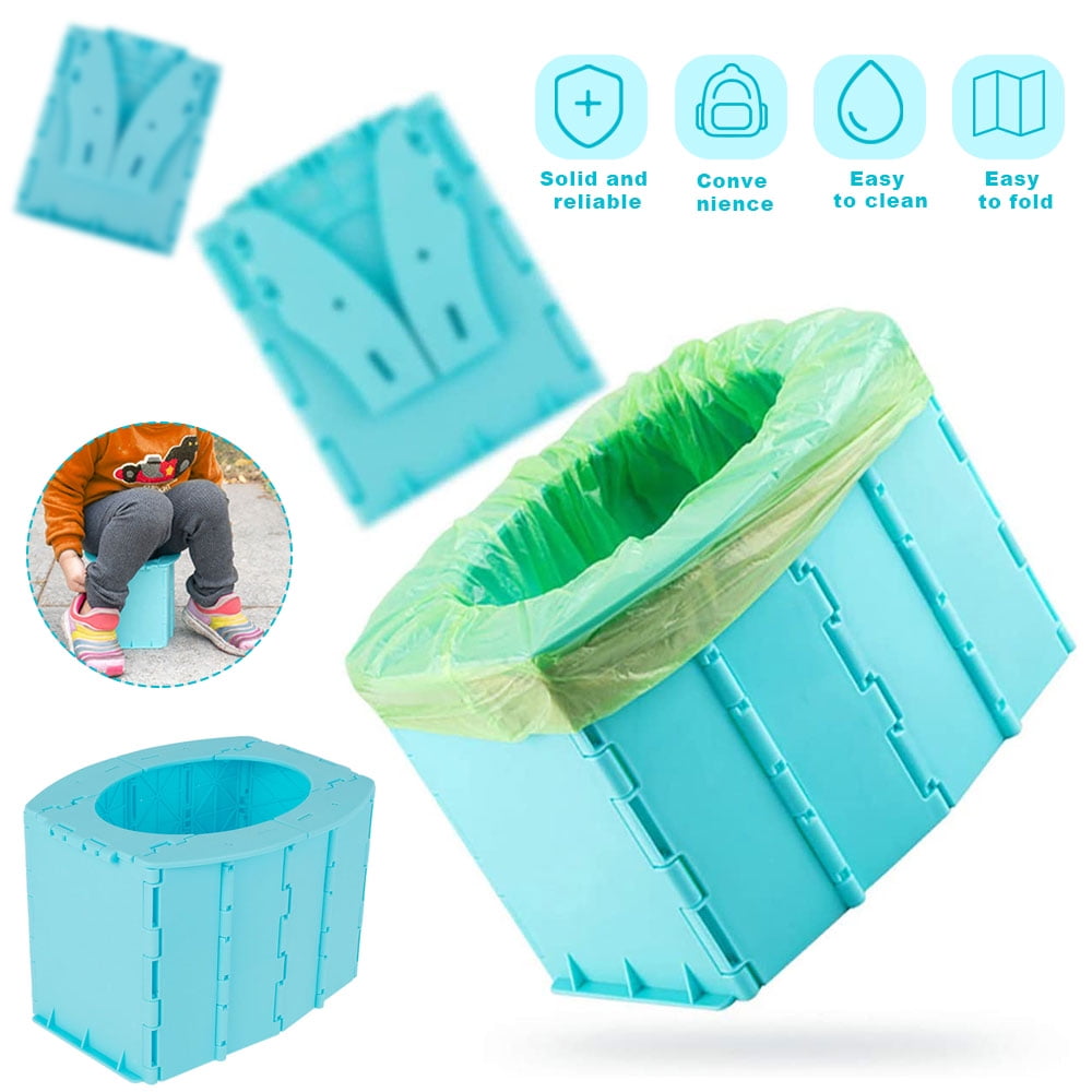1 Roll/20Pcs Universal Potty Training Toilet Seat Bin Bags Portable Toilet Replacement Bags Travel Potty Liners Disposable with Drawstring Baby Toilet Accessories for Portable Toilet Chair
