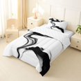 thumbnail image 2 of Homewish Abstract Fluid Ink Twin Comforter Sets,Contemporary Art Bedding Set,Black,Reversible,2-Piece,1 Comforter and 1 Pillowcase, 2 of 7
