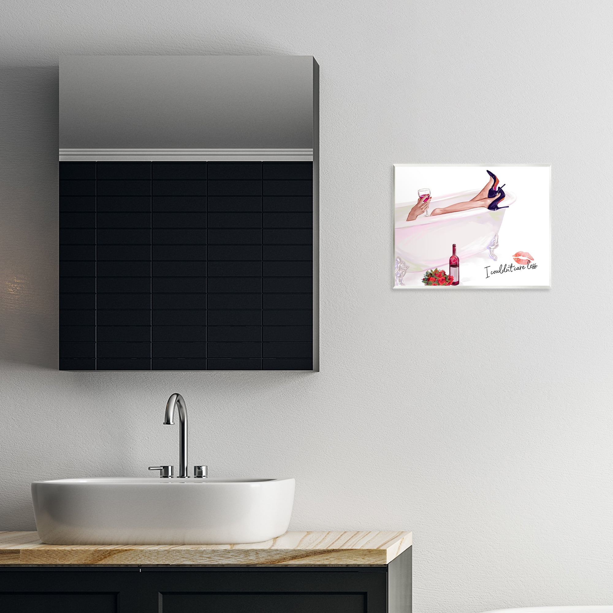 Couldn't Care Less Tub Wall Plaque Art, design by Ziwei Li