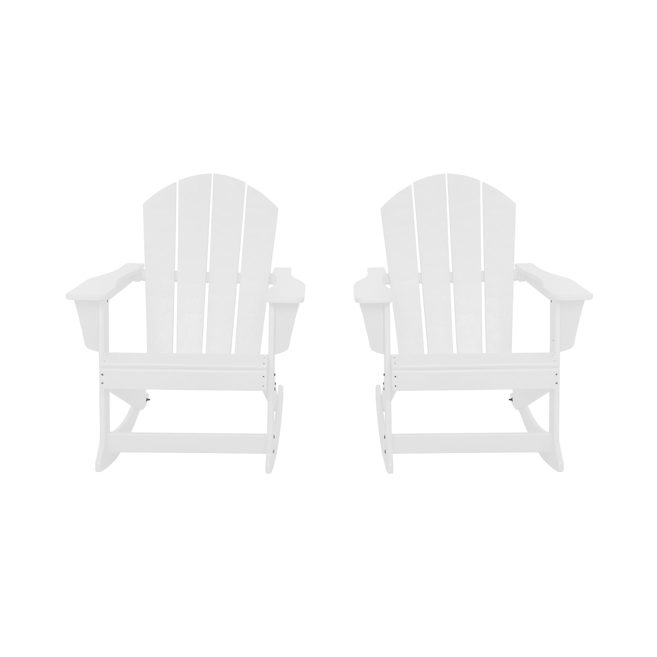 GARDEN Set of 2 - Plastic Outdoor Rocking Chairs for Patio Porch, White