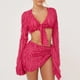 thumbnail image 1 of Vestido Conjunto de falda corta con top irregular Mujer ver a través de ropa informal ajustada Ygjytge Rosa roja T S para Mujer, 1 of 7
