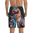 thumbnail image 3 of Naloa Blue Dinosaur Men's Short Pajama Pants, Lounge Comfort Shorts with Elasticized Waistband and Side Pockets - 3X-Large, 3 of 9