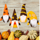 thumbnail image 3 of Adorno de gnomo de otoño de Acción de Gracias: sombrero naranja + sombrero marrón + sombrero curvo + sombrero a rayas Xemadio WMSS-341, 3 of 6