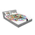 thumbnail image 2 of Ambesonne Tree Fitted Sheet & Pillow Sham Set, Blooming Flowers Heart, Full, Multicolor, 2 of 2