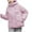 Pink, variant on ZHUGeLI Women Mid-Length Puffer Hooded Jacket Winter Padded Warm Coat Thicken Outerwear Coats
