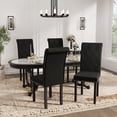 thumbnail image 6 of DONICK Rolled-Up High-Back Upholstered Dining Chairs With Tufted Solid Wood Legs Nailhead Trim For Home,Restaurant,Dining Room(Black,Set of 8), 6 of 12