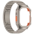 thumbnail image 2 of Stainless Steel Link Bracelet Watch Band with Case Compatible with Apple Watch band Ultra 2 1 49mm, Rugged Strap with Metal Protective Bumper Cover for iWatch Series Ultra 2 1 49mm Bands Men, 2 of 15