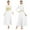 A White, variant on Aislor Womens Dance Dress Shiny Metallic Long Sleeve Lyrical Dancewear A White M