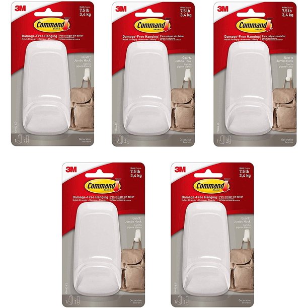 Command Hook, 1 Hook, 2 Strips, Holds 7.5 lbs (17088QES) Sold as 5