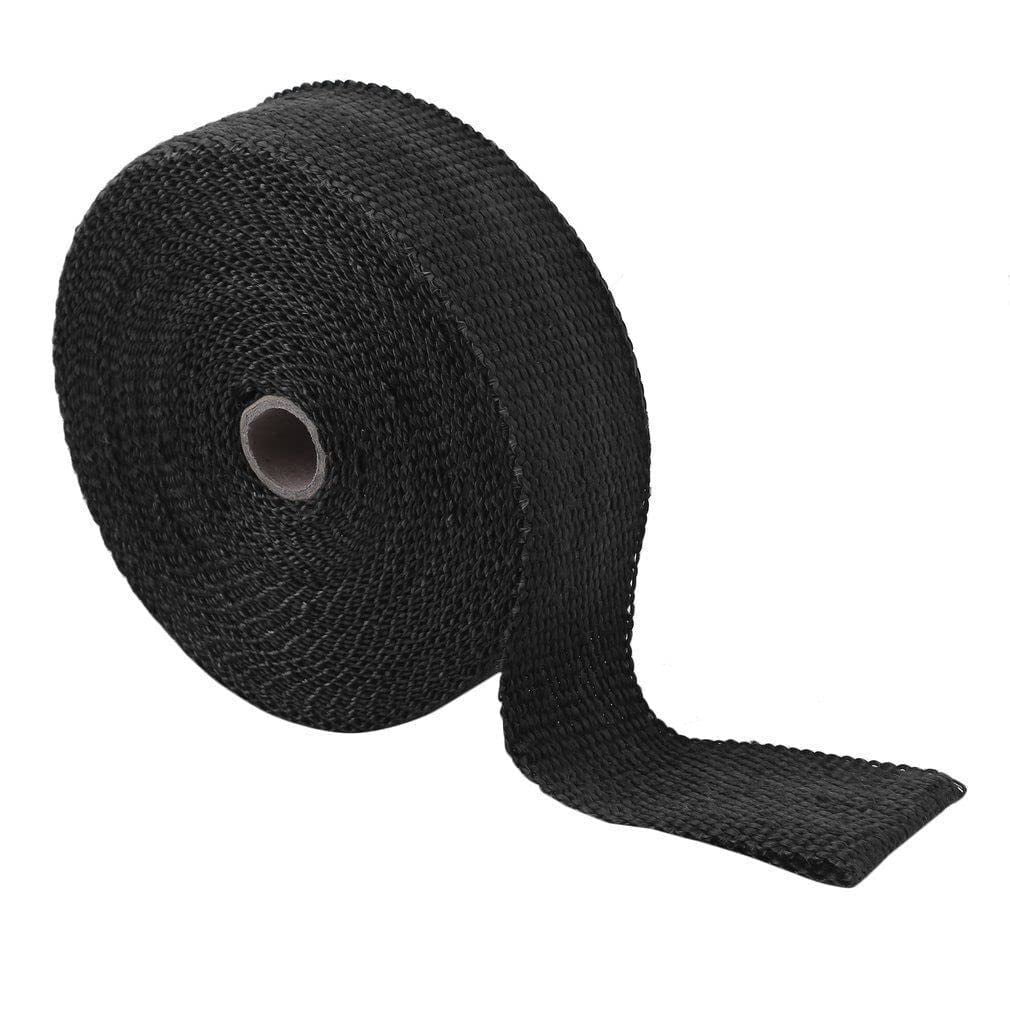 Confote 2 Roll x 2" 50Ft Black Fiberglass Exhaust Header Heat Wrap Tape + 20 Ties Kit