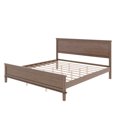 thumbnail image 3 of Euroco Mid-Century Wood King Size Platform Bed with Headboard and Wood Slat Support, No Box Spring Needed, Brown, 3 of 7