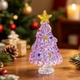 thumbnail image 4 of Bomd Mini Glass Christmas Decoration, Crystal Decoration With Colorful Lights And Golden Star, for Holiday Celebrations, Home, Office, Desk, Party Decor And Christmas Gift(Purple Pink), 4 of 7