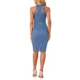 thumbnail image 3 of INSPIRE CHIC Vestido Elegante de Encaje para Mujeres con Cuello Halter Sin Mangas Cuerpo Ajustado Cóctel Sheath Midi Gris Azul M, 3 of 5