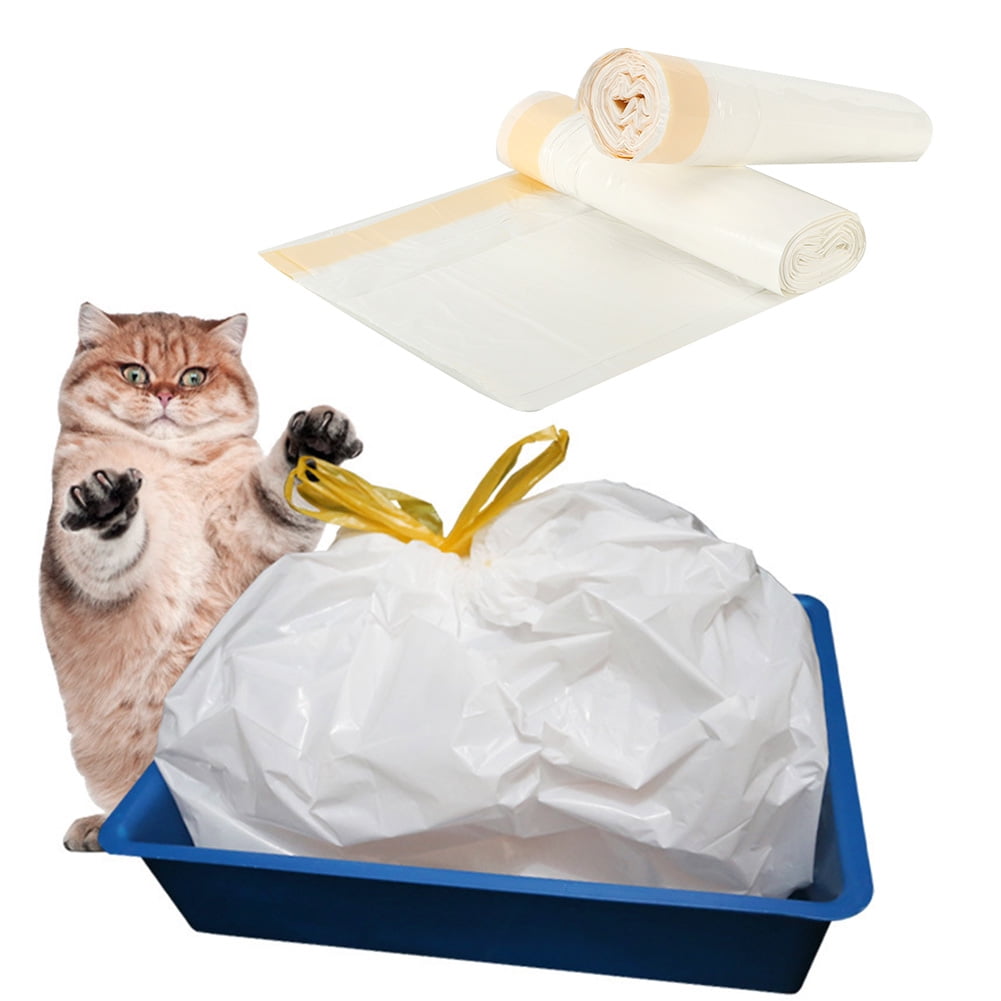 Doublure de Bac à Litière pour Chat Sac de Bac à Litière pour Chat Sac de Bac à Litière pour Chat Sac de Litière pour Chat Sac de Nettoyage de Litière pour Chat 2 Paquets Doublures de Bac à Litière pour Chat Sacs de Bac à Litière avec Cordon de Serrage pour Chat