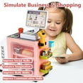 thumbnail image 6 of Lictin Cash Register Toy for Kids, 47 PCS Pretend Play Store Cashier Toys with Scanner, Play Food, Credit Card, Cash Register Playset Gift for Boys and Girls Ages 3+, Pink, 6 of 9