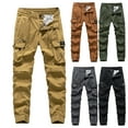 thumbnail image 1 of UVEASISHA Mens Multi Pocket Work Pants Big and Tall Straight Fit Cargo Pants Outdoor Lightweight Hiking Pants Stretch Waisted Drawstring Pants Sales Today Red M, 1 of 9