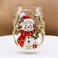 thumbnail image 3 of 3D Christmas Glass Art Cup Holiday Glassware for Drinks Christmas Drinking Glass Cup for Coffee Juice Xmas Table Decor & Holiday Xmas Gift, 3 of 3
