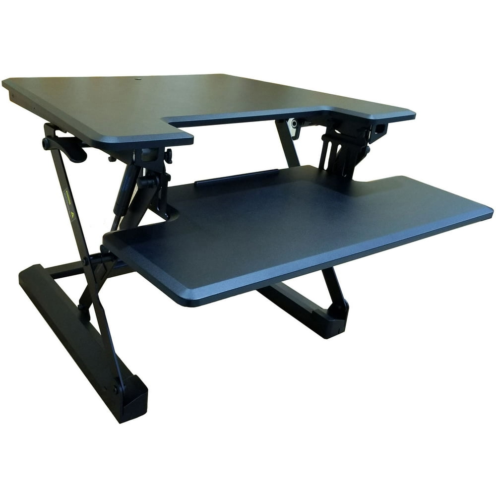 Hanover 27In. Wide Black Tabletop Sit or Stand Lift Desk with