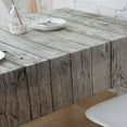 thumbnail image 5 of Retro Wood Grain Square Shape Tablecloth Cotton Linen Fabric Home Dining Room Table Cloth Cover, 5 of 7
