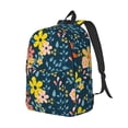 thumbnail image 2 of Balery Blue Floral Vintage Canvas Backpack for Men and Women - Large Capacity, Durable Travel Laptop Bag for School, Work, Hiking, and Outdoor Activities, 2 of 7