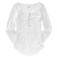 thumbnail image 1 of Aeropostale - Camiseta henley de encaje floral transparente para mujer, blanquecino, extragrande Aeropostale henley, 1 of 2