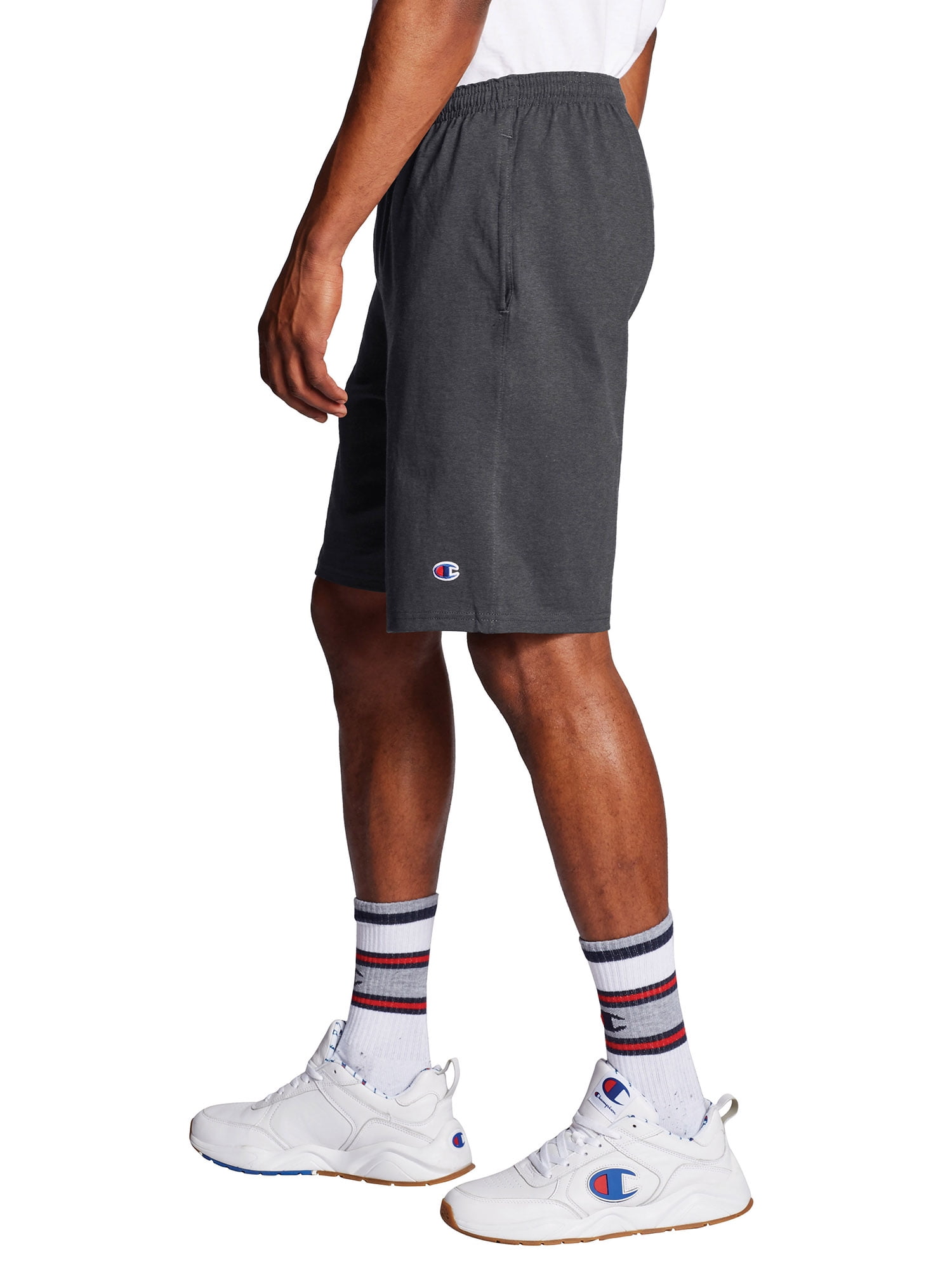 Champion Authentic Men`s Cotton Jersey 9-Inch Shorts with Pockets 